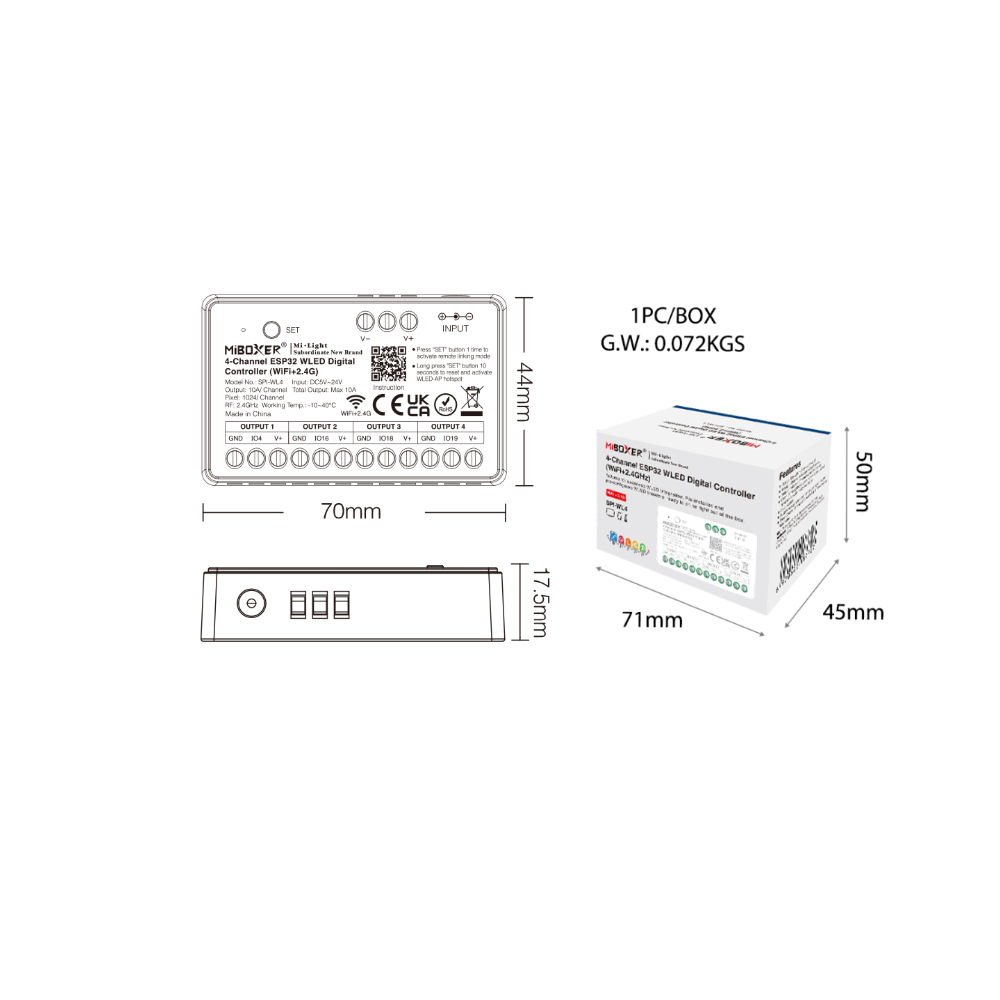 Ws2812B - Miboxer SPIW5-4 5in1 SPI LED コントローラー