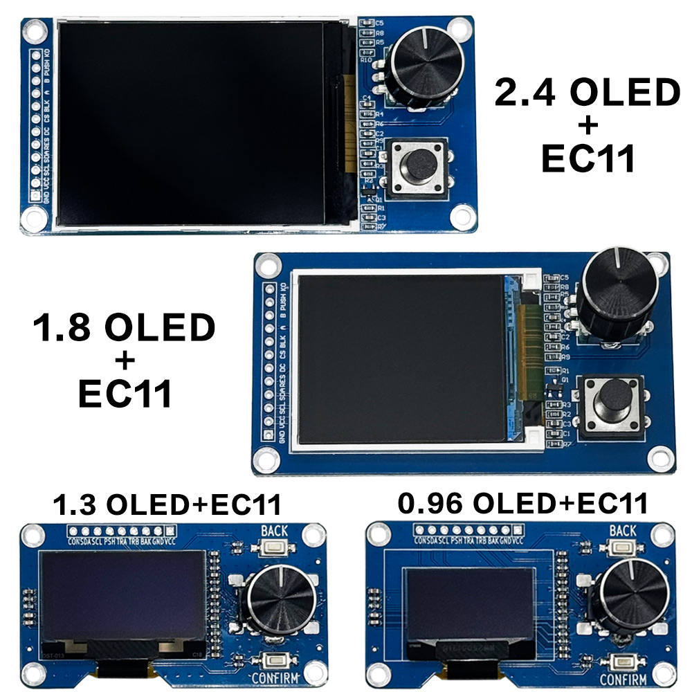 Ssd1306 - TFT OLEDモジュールEC11、ロータリーエンコーダー付きIICインターフェース、0.96インチ、1.3インチ、1.8インチ、2.4インチLCDスクリーン、白/青ボタンのオプションあり