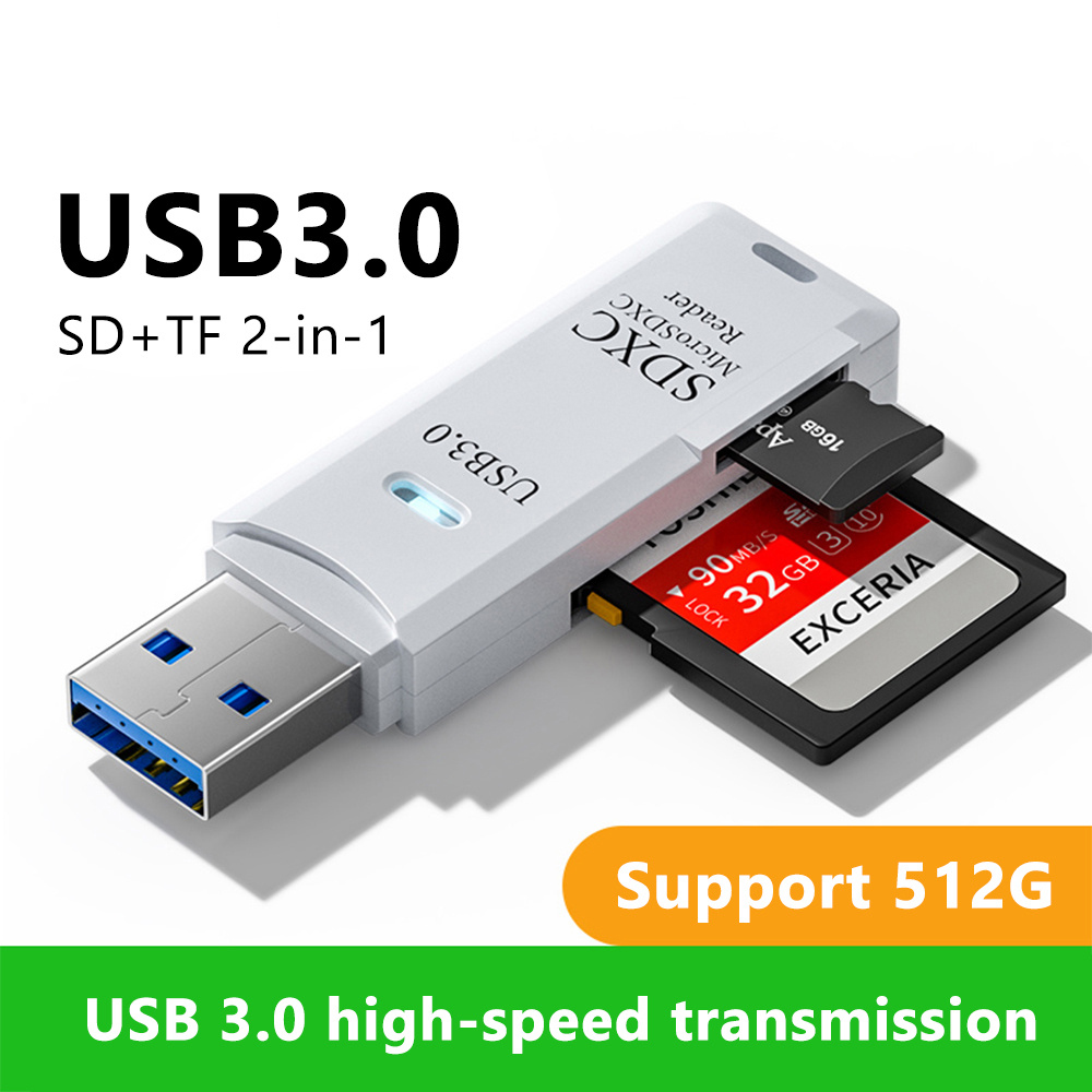 Sd Card Module - 2 in 1 TF/SDカードリーダー、USB 3.0/2.0対応、高速メモリカードリーダー、スマートカードリーダー、PC/ノートパソコン用アクセサリー
