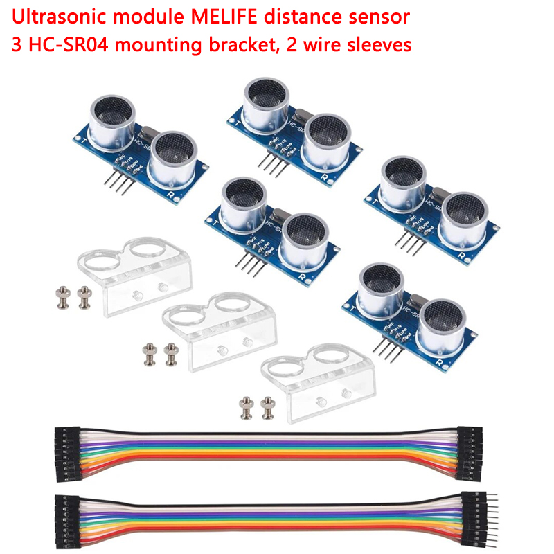 Ultrasonic Sensor Hc-Sr04 - 5 つの超音波モジュール、MELIFE 距離センサー、3 つの HC-SR04 取り付けブラケット、Mega