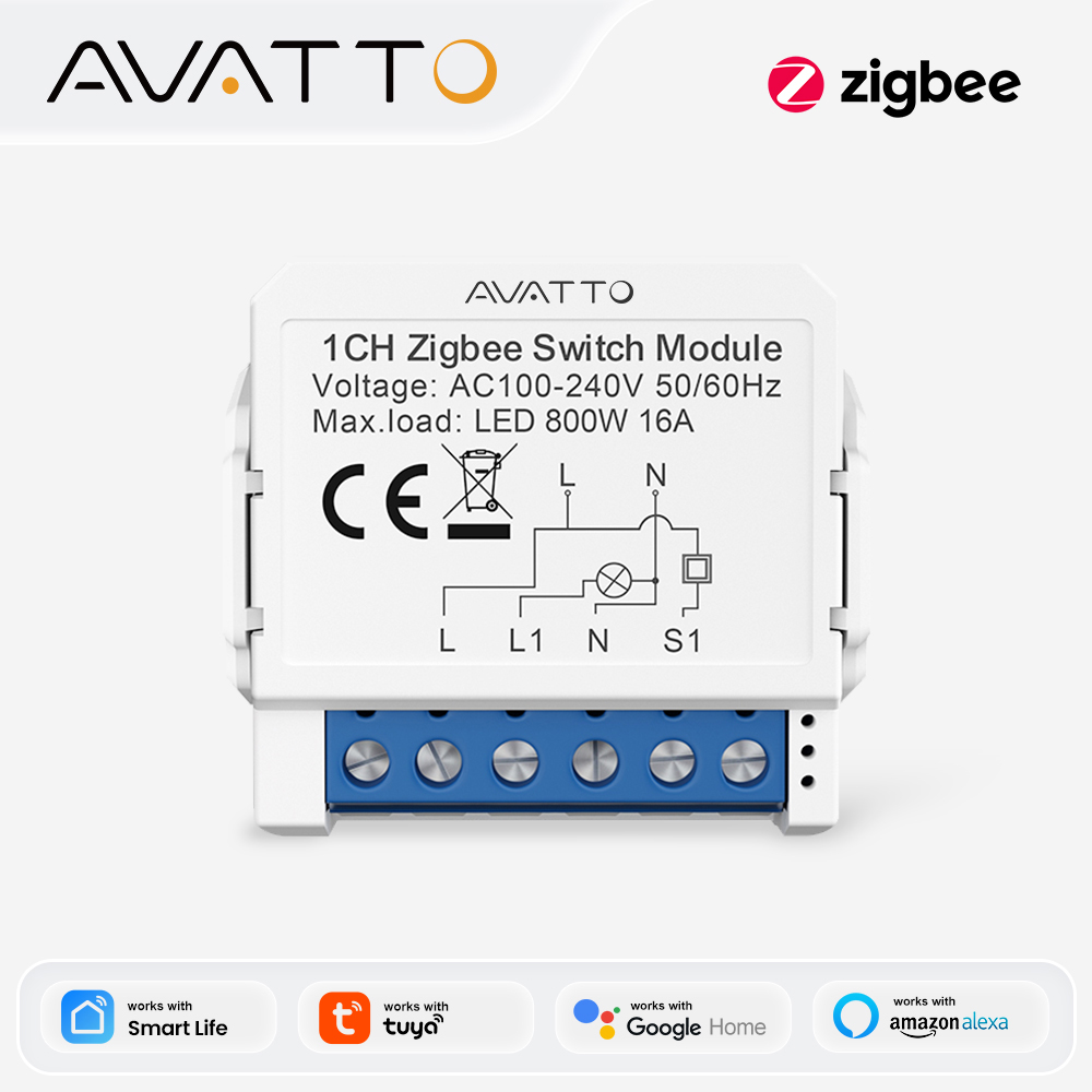 Relay Module 1 Channel - AVATTO ZigBee Tuya 1/2/3/4 グループ ミニスマートスイッチ
