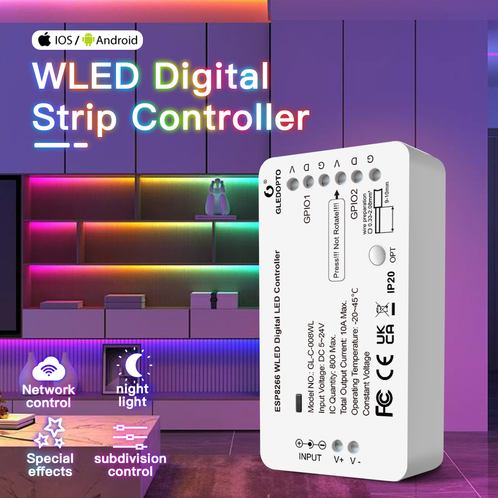 Ws2812B Strip 5V - 5V-24V WLED RGB RGBW デジタルストリップライトコントローラー 100