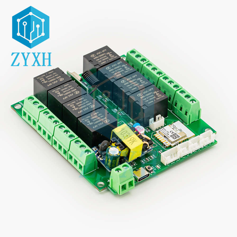 Relay Module 4 Channel - Tuya-リモート制御リレー,8チャンネル,wifi,zigbee,4ウェイ回路ステータスディスプレイ,4つの温度および湿度入力をサポート