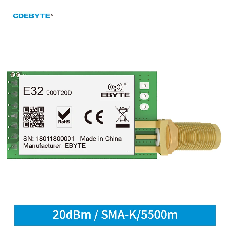 Lora Sx1278 - Ebyteワイヤレストランシーバモジュール、uart送信機および受信機、E32-900T20D、v8 lora、868mhz、915mhz、20dbm、100mw