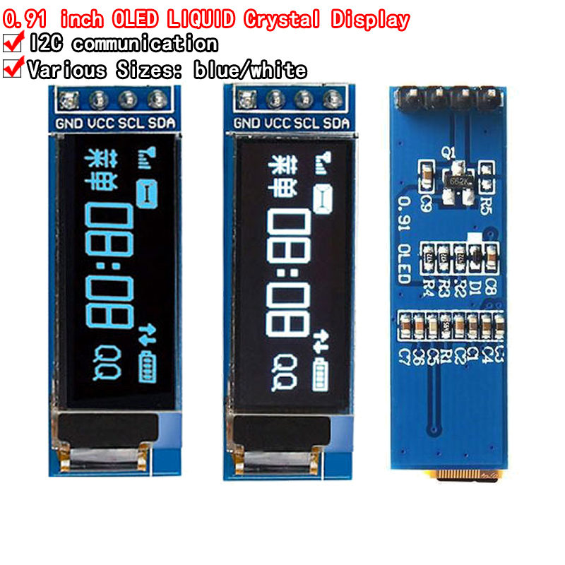 Ssd1306 - 0.91 インチ OLED ディスプレイモジュールホワイト/ブルー OLED 128X32