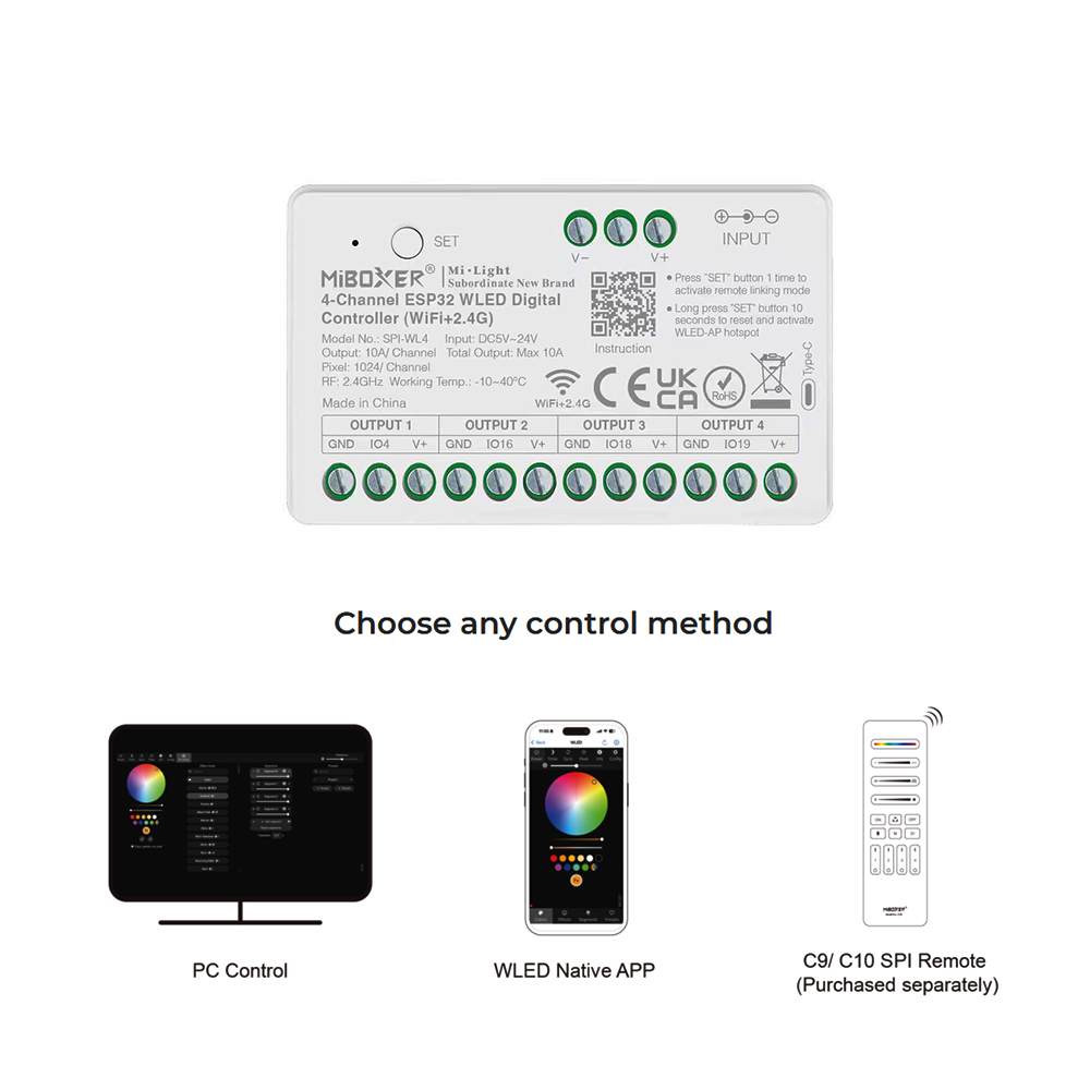 Miboxer SPIW5-4 5in1 SPI LED コ - Ws2812B のレビューと価格