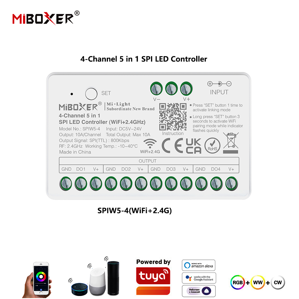 Miboxer SPIW5-4 5in1 SPI LED コ - Ws2812B のレビューと価格