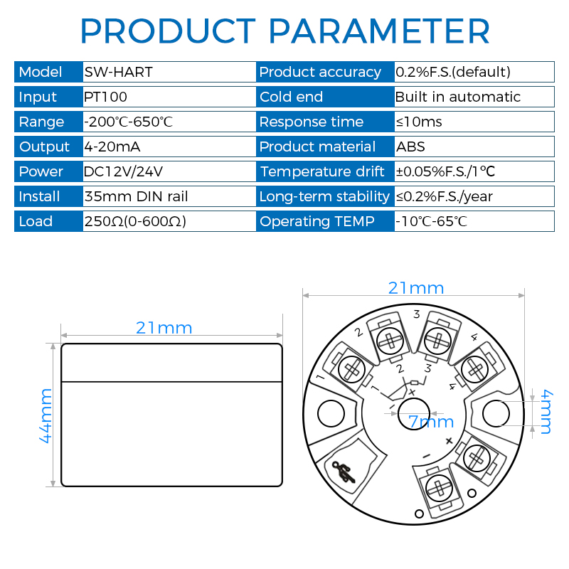 インテリジェント統合温度伝送モジュール PT100 熱抵抗  - Thermocouple Module K Type のレビューと価格
