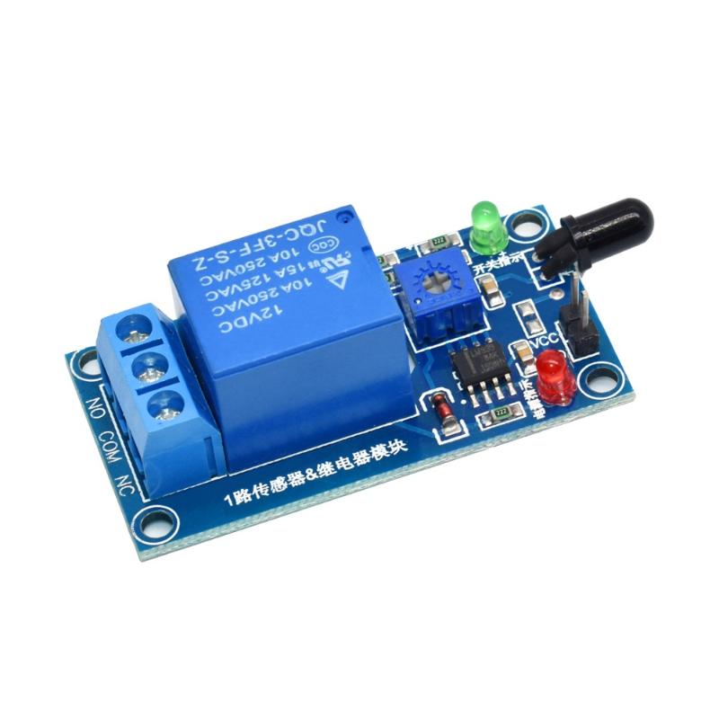 赤外線（IR）1チャンネル、5V/12V対応、炎検知センサー - Relay Module 1 Channel のレビューと価格
