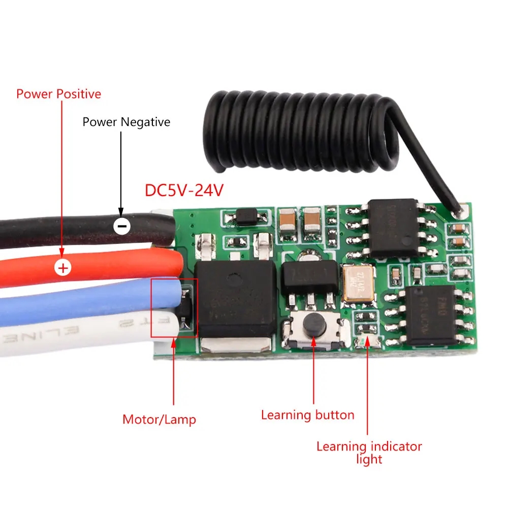 DC 3.7V-24V 433MHz ミニワイヤレス RF  - Ir Remote Module のレビューと価格