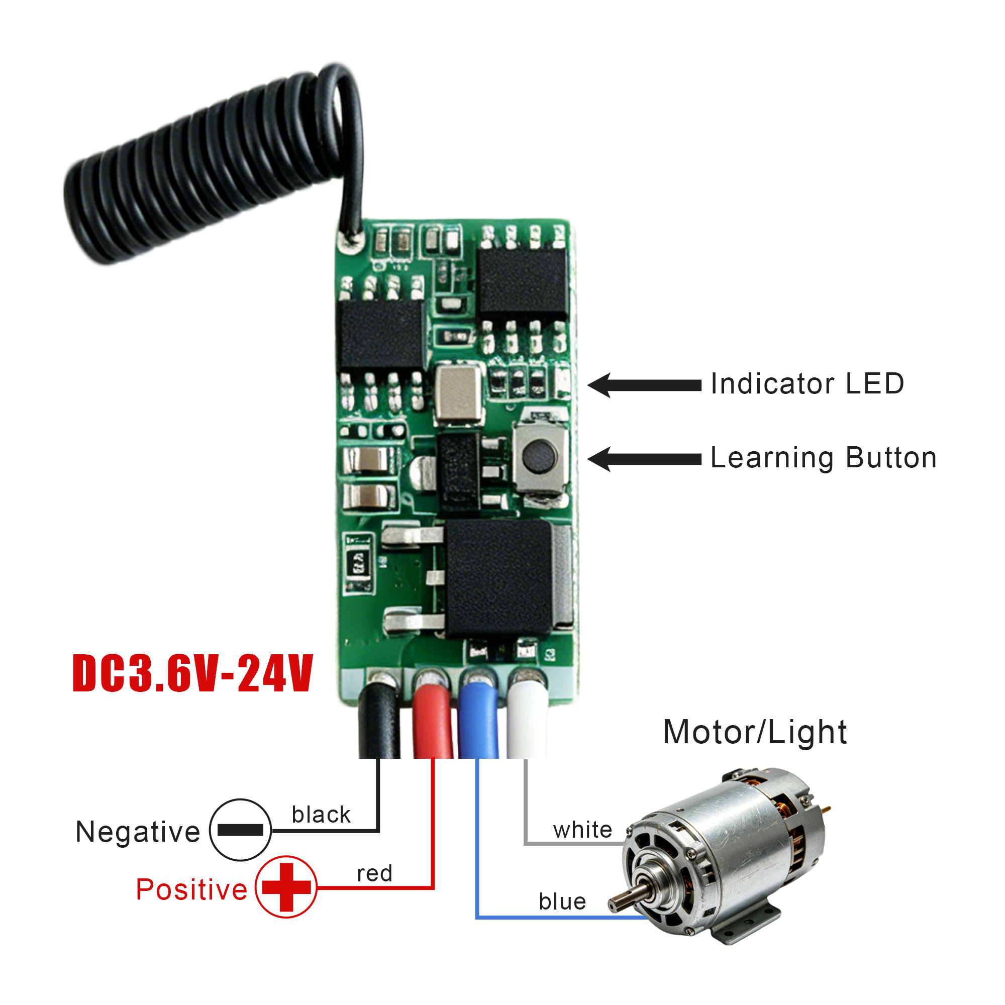 DC 3.7V-24V 433MHz ミニワイヤレス RF  - Ir Remote Module のレビューと価格
