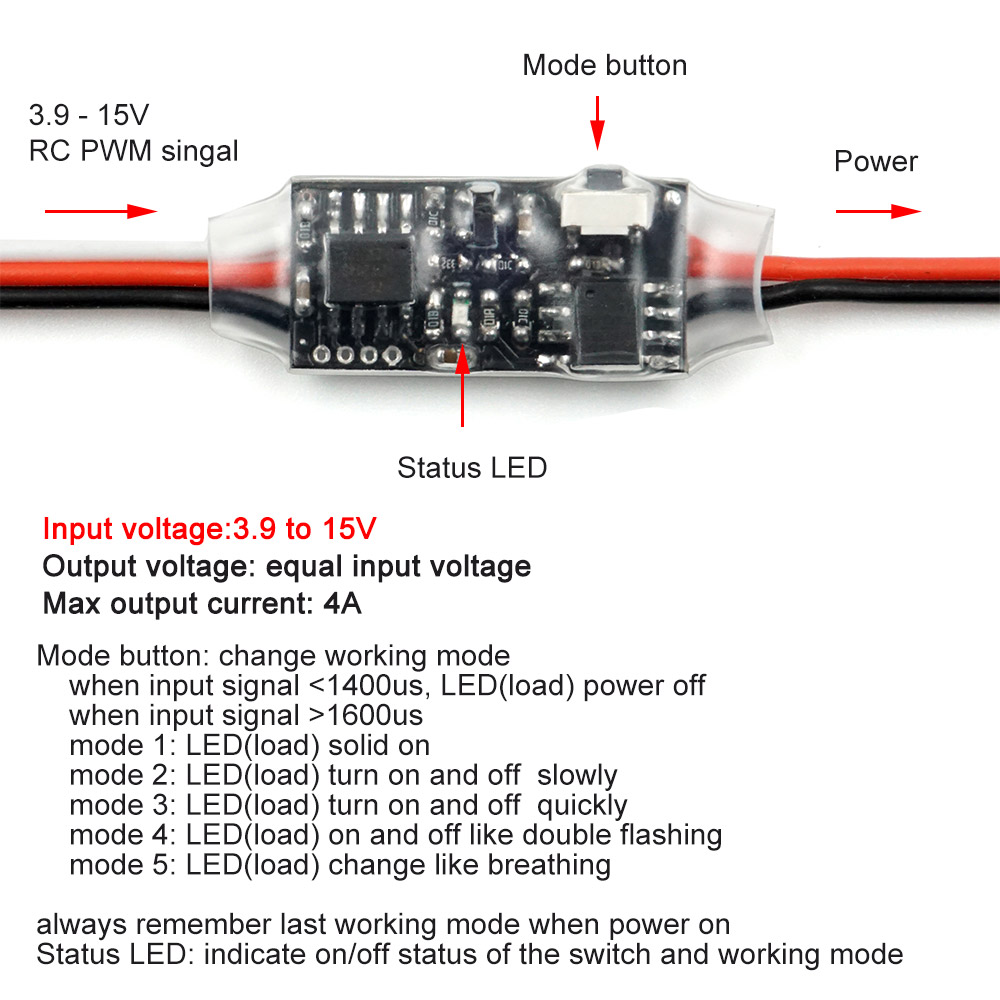 マルチモード RC リモート電子 AUX チャンネルオン/オ - Relay Module 1 Channel のレビューと価格