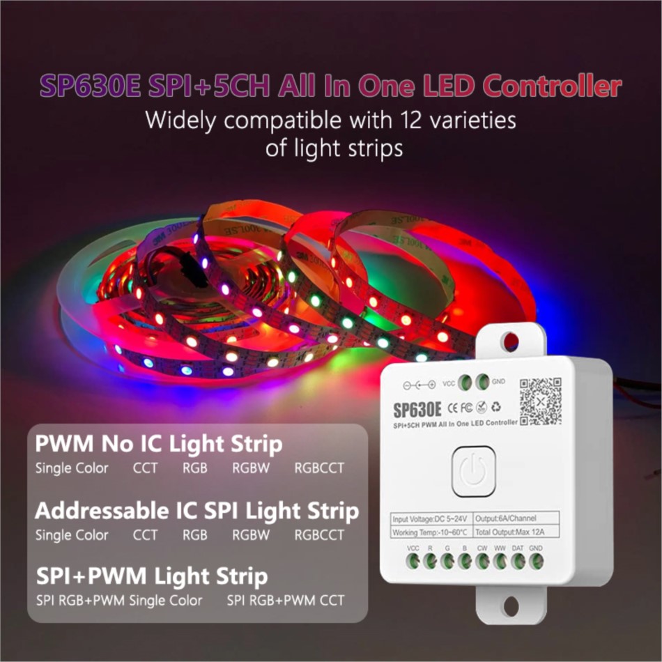 スマートbt sp630e LEDストリップライト,pwm, - Ws2812B Strip 5V のレビューと価格