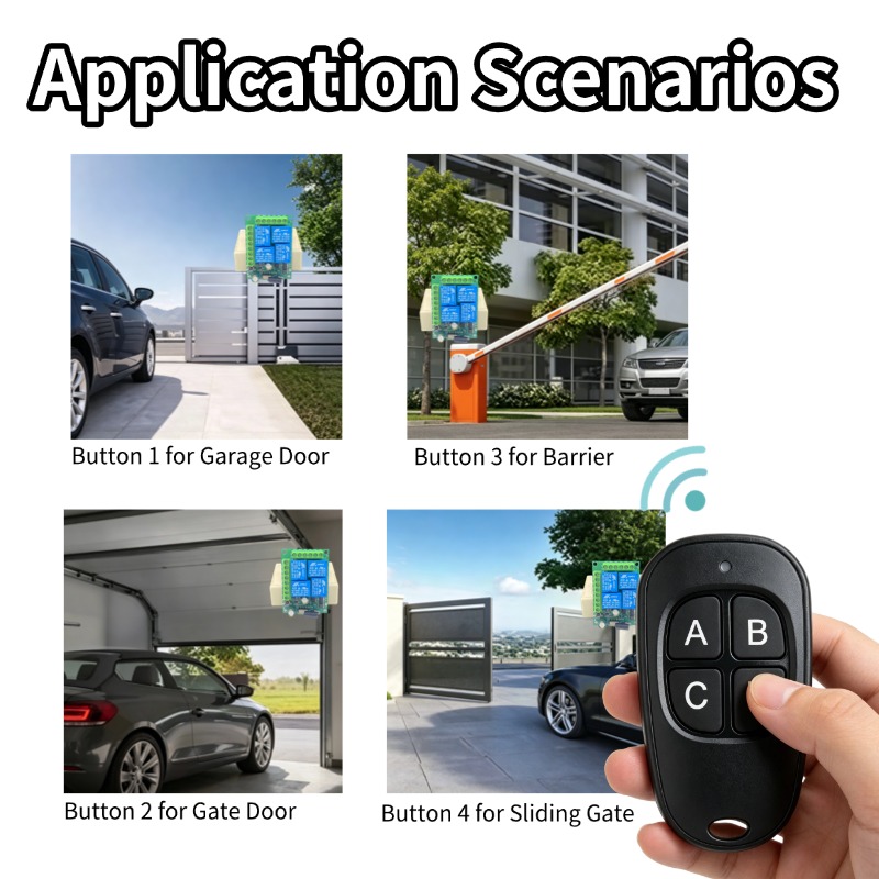 433MHzユニバーサルワイヤレスリモコン DC 12V 4 - Ir Remote Module のレビューと価格