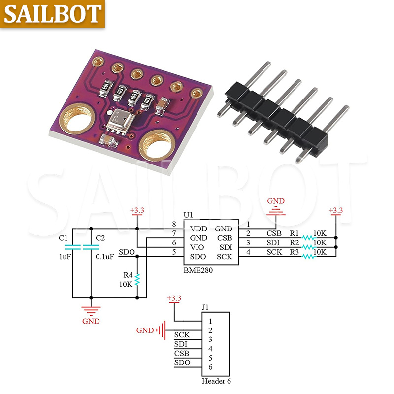 BME280 5V 3.3V デジタルセンサー温度湿度気圧セ - Bme280 のレビューと価格